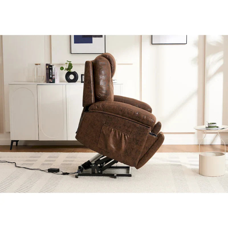 Fauteuil Élévateur Inclinable Électrique avec Massage, Chaleur pour Personnes Âgées, Fauteuils Inclinables Larges Surdimensionnés, Robuste, Mécanisme d'Inclinaison de Sécurité
