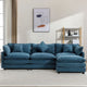Canapé d'angle moderne en chenille de 284 cm avec 5 oreillers
