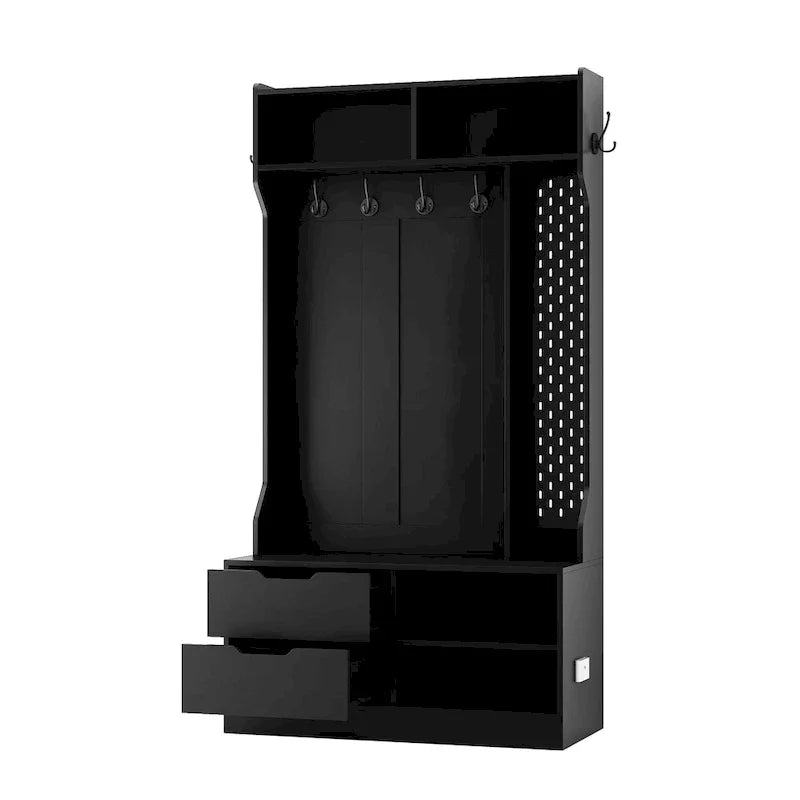 Meuble d'entrée avec 6 crochets, porte-manteau, banc d'entrée, banc de rangement, pour entrée et couloir