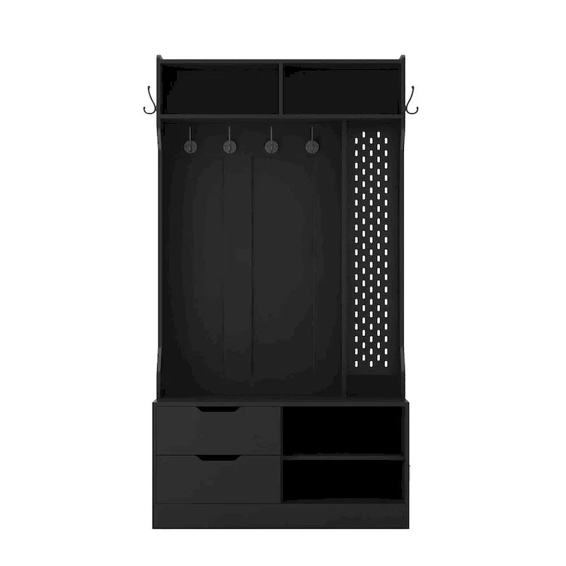 Meuble d'entrée avec 6 crochets, porte-manteau, banc d'entrée, banc de rangement, pour entrée et couloir