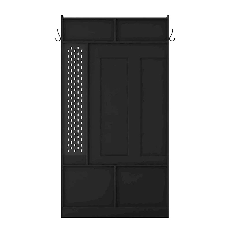 Meuble d'entrée avec 6 crochets, porte-manteau, banc d'entrée, banc de rangement, pour entrée et couloir