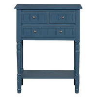 Console avec 3 tiroirs de rangement et étagère inférieure