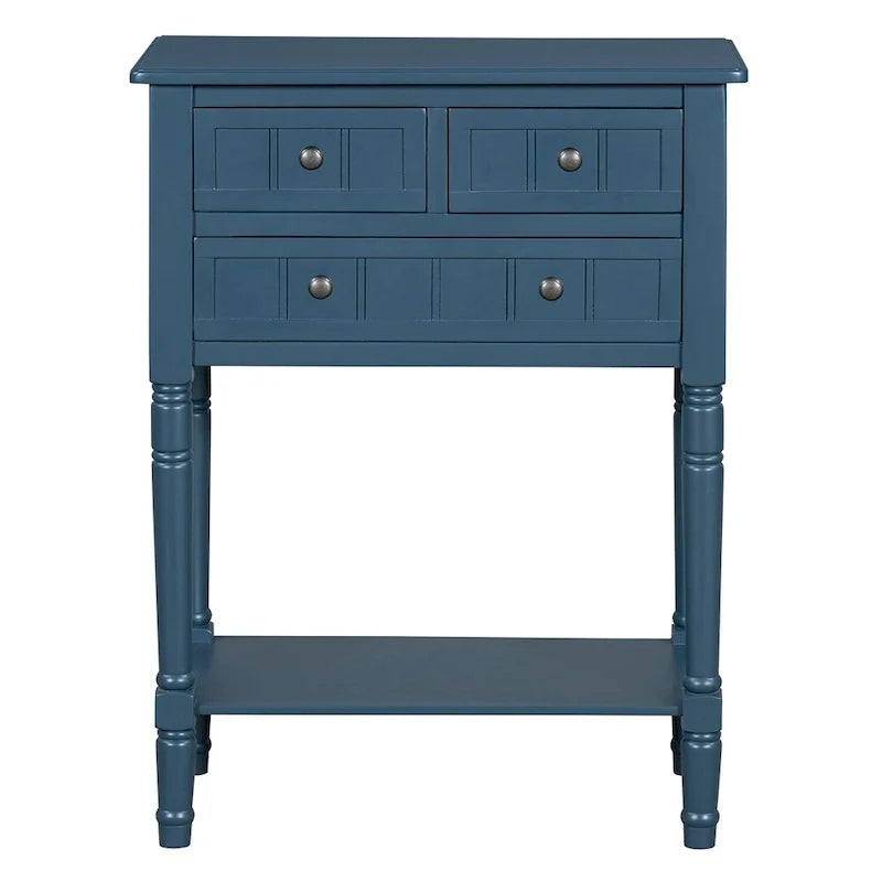 Console avec 3 tiroirs de rangement et étagère inférieure