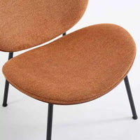 Chaise d'appoint Mid-Century Modern Shell Chair Trépied, Chaise longue en tissu orange avec finition noyer et dossier confortable