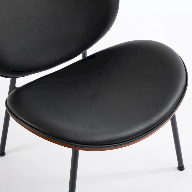 Chaise d'appoint Mid-Century Modern Shell Chair Trépied, Chaise longue en tissu orange avec finition noyer et dossier confortable