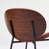 Chaise d'appoint Mid-Century Modern Shell Chair Trépied, Chaise longue en tissu orange avec finition noyer et dossier confortable