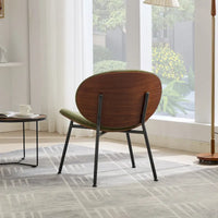 Chaise d'appoint Mid-Century Modern Shell Chair Trépied, Chaise longue en tissu orange avec finition noyer et dossier confortable