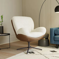 Fauteuil d'appoint pivotant, fauteuil de salon avec structure en métal, fauteuil de relaxation confortable à siège unique, fauteuil de lecture pivotant à 360 degrés.