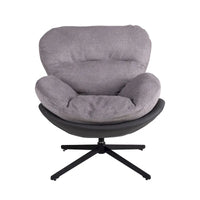 Fauteuil d'appoint pivotant, fauteuil de salon avec structure en métal, fauteuil de relaxation confortable à siège unique, fauteuil de lecture pivotant à 360 degrés.