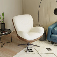 Fauteuil d'appoint pivotant, fauteuil de salon avec structure en métal, fauteuil de relaxation confortable à siège unique, fauteuil de lecture pivotant à 360 degrés.