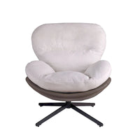 Fauteuil d'appoint pivotant, fauteuil de salon avec structure en métal, fauteuil de relaxation confortable à siège unique, fauteuil de lecture pivotant à 360 degrés.