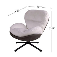 Fauteuil d'appoint pivotant, fauteuil de salon avec structure en métal, fauteuil de relaxation confortable à siège unique, fauteuil de lecture pivotant à 360 degrés.