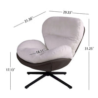 Fauteuil d'appoint pivotant, fauteuil de salon avec structure en métal, fauteuil de relaxation confortable à siège unique, fauteuil de lecture pivotant à 360 degrés.