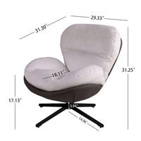 Fauteuil d'appoint pivotant, fauteuil de salon avec structure en métal, fauteuil de relaxation confortable à siège unique, fauteuil de lecture pivotant à 360 degrés.