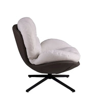 Fauteuil d'appoint pivotant, fauteuil de salon avec structure en métal, fauteuil de relaxation confortable à siège unique, fauteuil de lecture pivotant à 360 degrés.