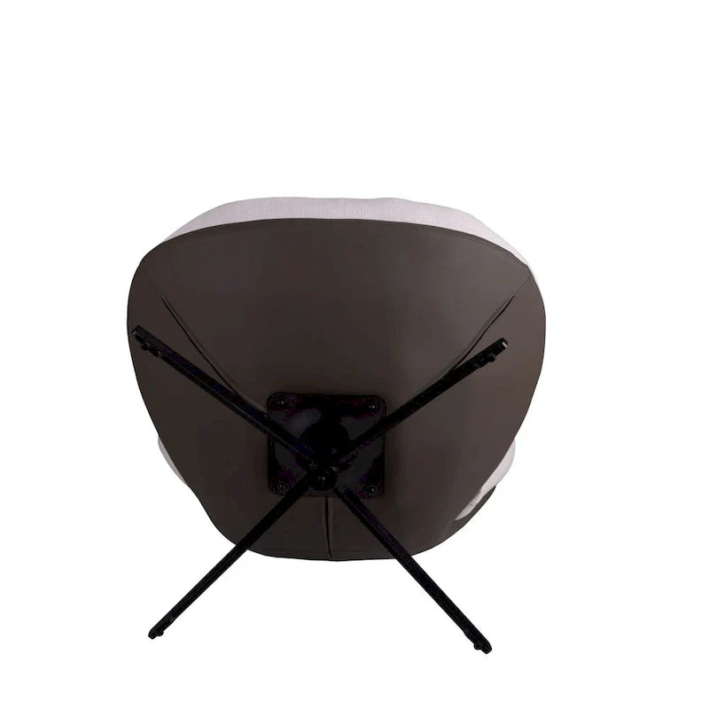 Fauteuil d'appoint pivotant, fauteuil de salon avec structure en métal, fauteuil de relaxation confortable à siège unique, fauteuil de lecture pivotant à 360 degrés.