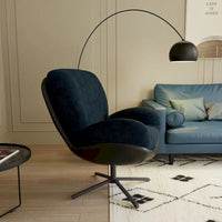 Fauteuil d'appoint pivotant, fauteuil de salon avec structure en métal, fauteuil de relaxation confortable à siège unique, fauteuil de lecture pivotant à 360 degrés.
