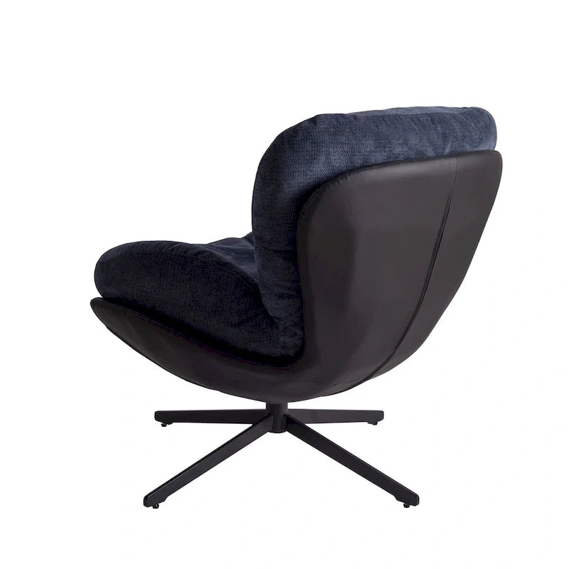 Fauteuil d'appoint pivotant, fauteuil de salon avec structure en métal, fauteuil de relaxation confortable à siège unique, fauteuil de lecture pivotant à 360 degrés.