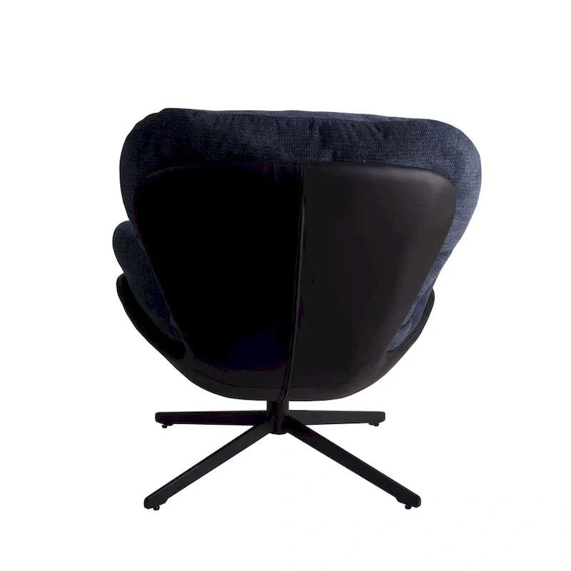 Fauteuil d'appoint pivotant, fauteuil de salon avec structure en métal, fauteuil de relaxation confortable à siège unique, fauteuil de lecture pivotant à 360 degrés.