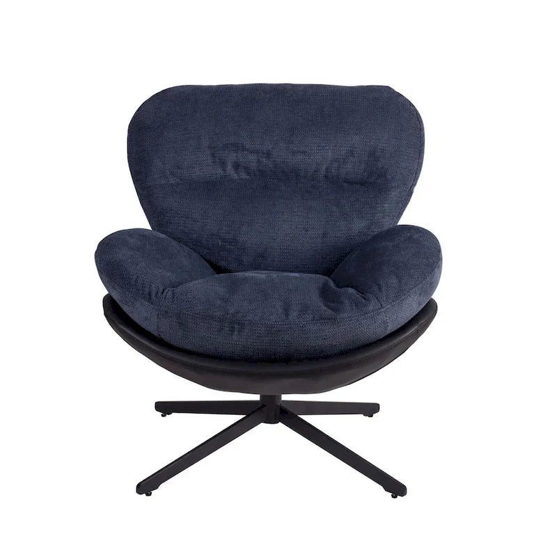 Fauteuil d'appoint pivotant, fauteuil de salon avec structure en métal, fauteuil de relaxation confortable à siège unique, fauteuil de lecture pivotant à 360 degrés.