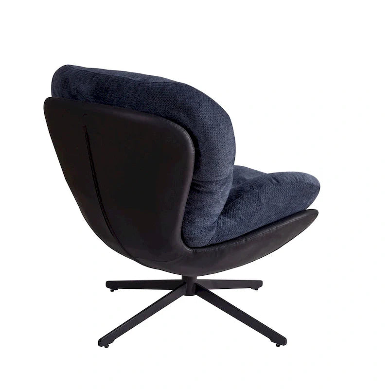 Fauteuil d'appoint pivotant, fauteuil de salon avec structure en métal, fauteuil de relaxation confortable à siège unique, fauteuil de lecture pivotant à 360 degrés.