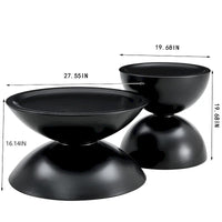 Tables basses gigognes rondes avec cadre en métal (lot de 2)