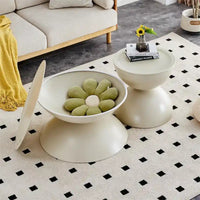 Tables basses gigognes rondes avec cadre en métal (lot de 2)