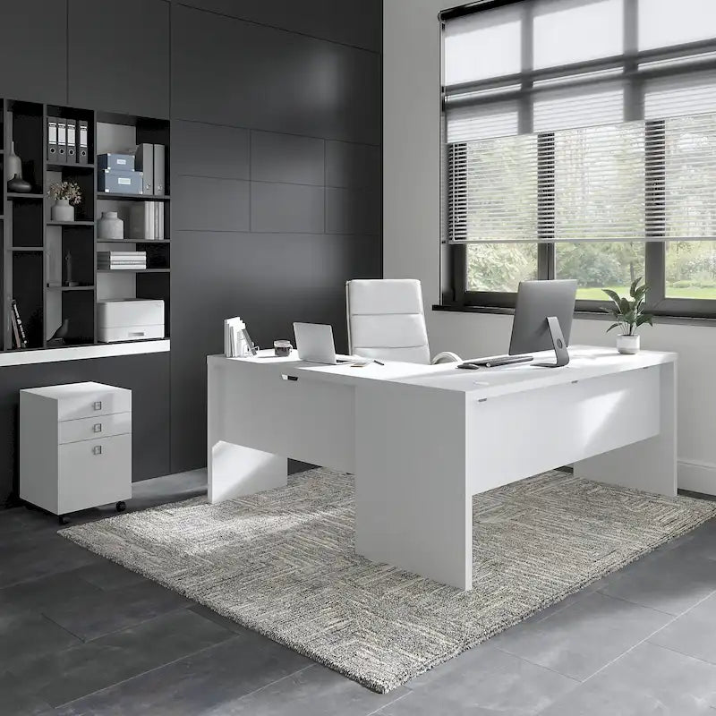Bureau informatique en L Echo 72 pouces avec tiroirs par Bush Business Furniture