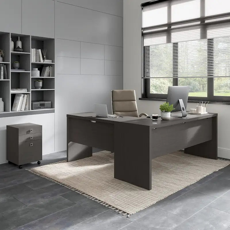 Bureau informatique en L Echo 72 pouces avec tiroirs par Bush Business Furniture