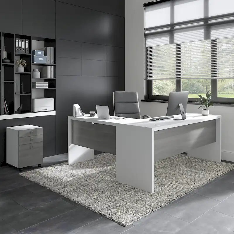 Bureau informatique en L Echo 72 pouces avec tiroirs par Bush Business Furniture