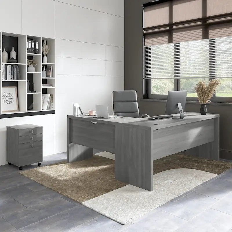 Bureau informatique en L Echo 72 pouces avec tiroirs par Bush Business Furniture