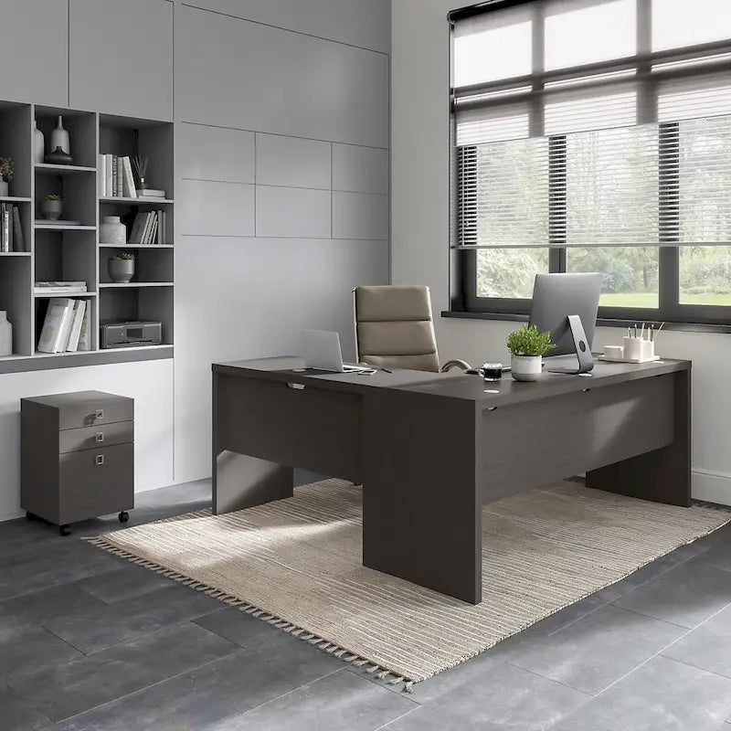 Bureau informatique en L Echo 72 pouces avec tiroirs par Bush Business Furniture