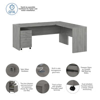 Bureau informatique en L Echo 72 pouces avec tiroirs par Bush Business Furniture