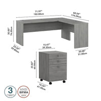 Bureau informatique en L Echo 72 pouces avec tiroirs par Bush Business Furniture