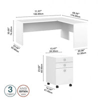 Bureau informatique en L Echo 72 pouces avec tiroirs par Bush Business Furniture