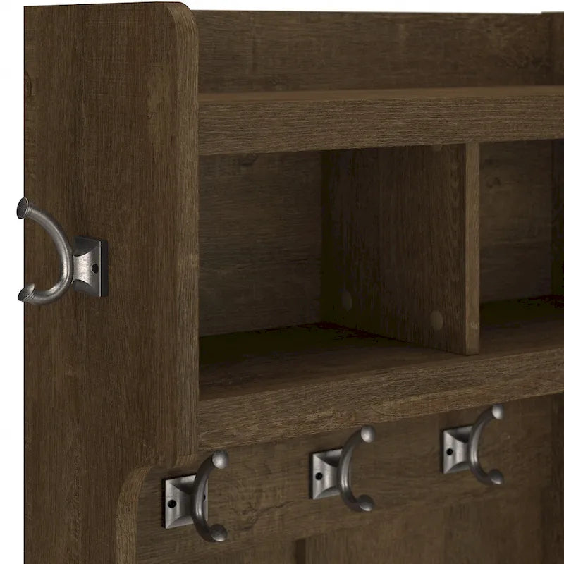 Arbre de vestibule Woodland et petit banc à chaussures avec étagères de Bush Furniture