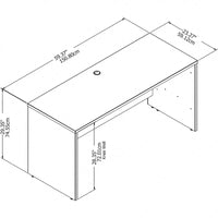 Bureau crédence Studio C de 60" L x 24" P par Bush Business Furniture