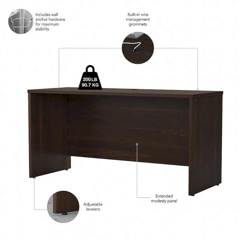 Bureau crédence Studio C de 60" L x 24" P par Bush Business Furniture
