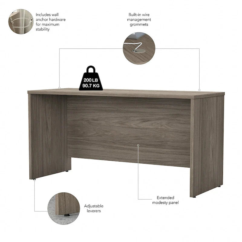 Bureau crédence Studio C de 60" L x 24" P par Bush Business Furniture