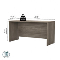 Bureau crédence Studio C de 60" L x 24" P par Bush Business Furniture