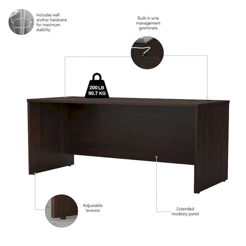 Bureau 72W Studio C avec huche et tiroirs de Bush Business Furniture
