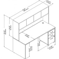 Bureau 72W Studio C avec huche et tiroirs de Bush Business Furniture