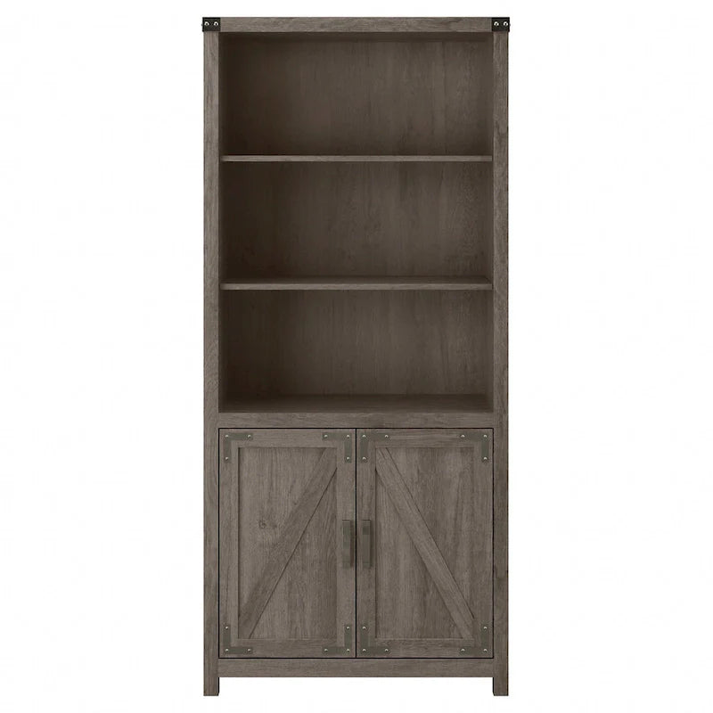 Bibliothèque haute 5 étagères Knoxville avec portes par Bush Furniture