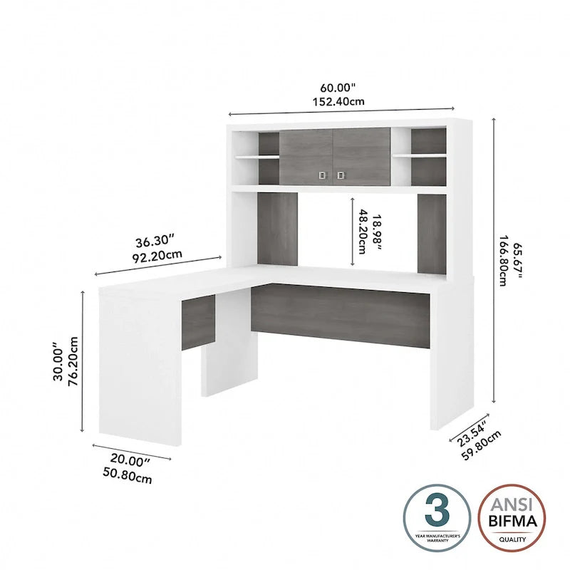 Bureau en L Echo avec hutch par Bush Business Furniture