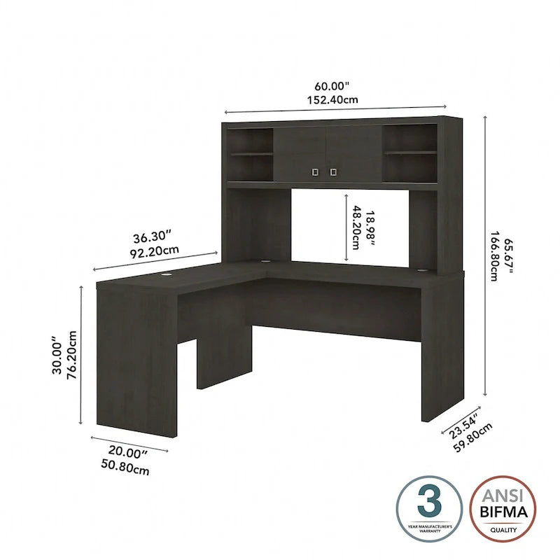 Bureau en L Echo avec hutch par Bush Business Furniture
