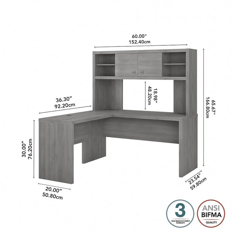 Bureau en L Echo avec hutch par Bush Business Furniture
