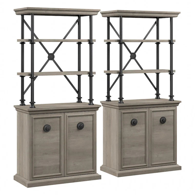 Bibliothèque de designer Coliseum avec portes (ensemble de deux) par Bush Furniture