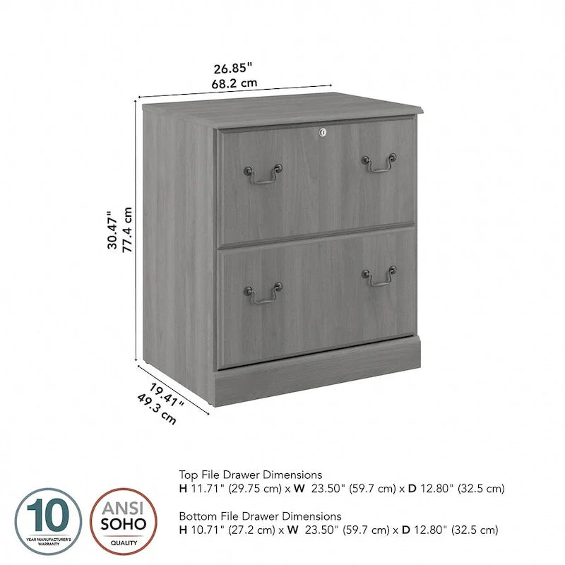 Meuble classeur latéral Bush Furniture Saratoga, en Merisier récolte