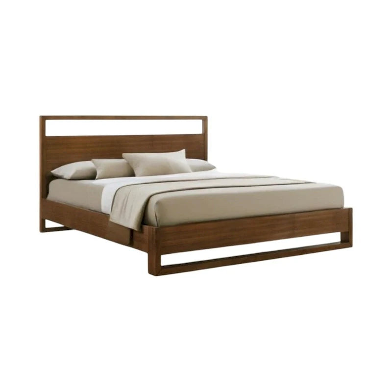 Cadre de lit queen en bois brun HomeRoots