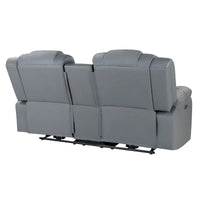 Causeuse inclinable électrique gris clair 75 en similicuir avec rangement